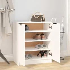 vidaXL Schoenenkast 59x35x70 cm bewerkt hout wit