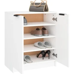 vidaXL Schoenenkast 59x35x70 cm bewerkt hout wit