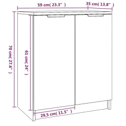 vidaXL Schoenenkast 59x35x70 cm bewerkt hout wit