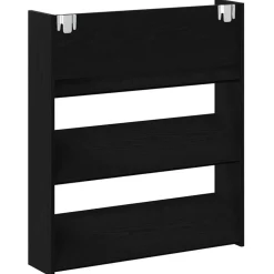 vidaXL Schoenenkast 80 x 18 x 90 cm Bewerkt hout Zwart eiken