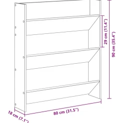 vidaXL Schoenenkast 80 x 18 x 90 cm Bewerkt hout Zwart eiken