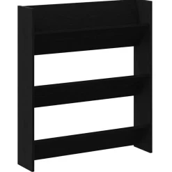 vidaXL Schoenenkast 80 x 18 x 90 cm Bewerkt hout Zwart eiken