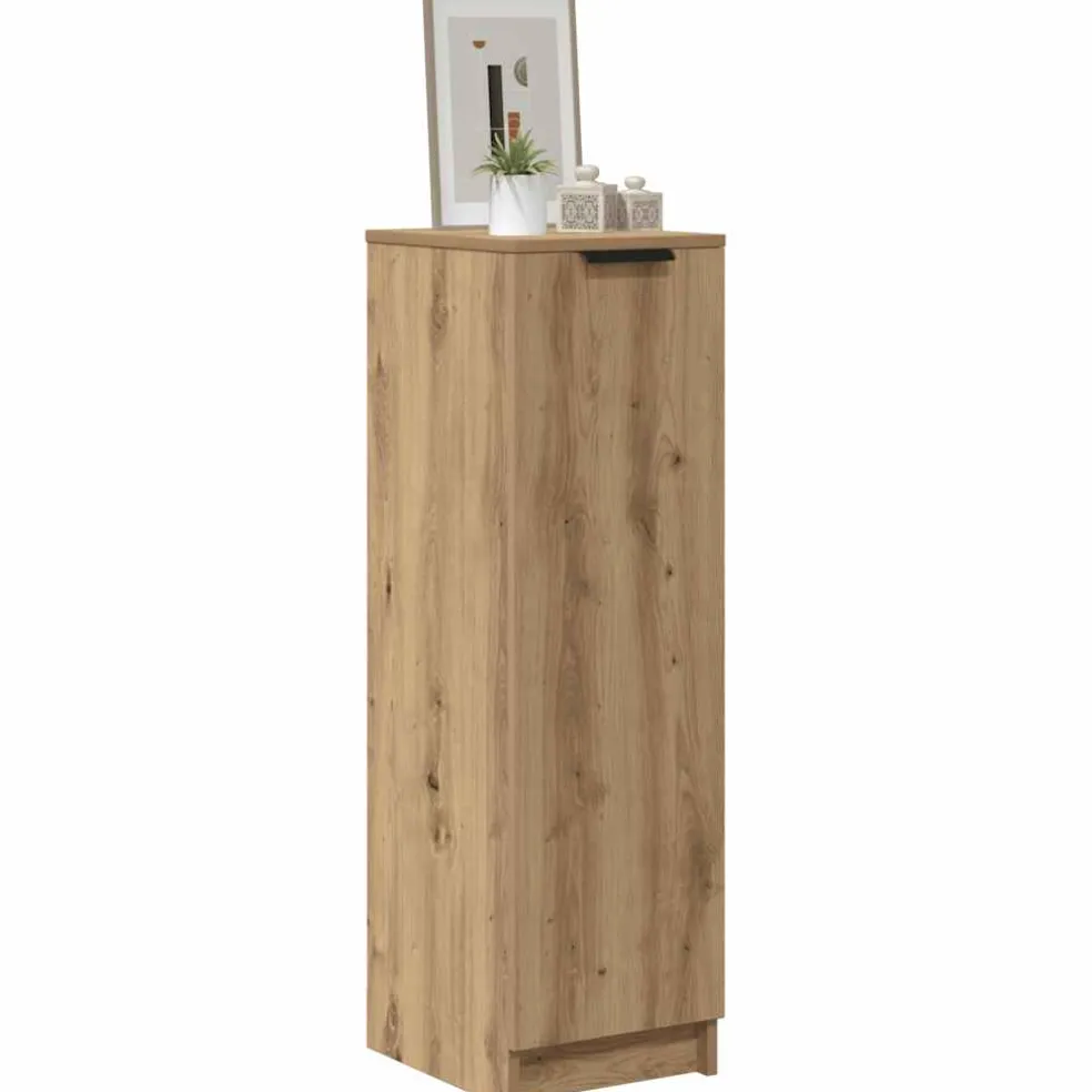 vidaXL Schoenenkast 29,5x35x100,5 cm bewerkt hout artisanaal eiken