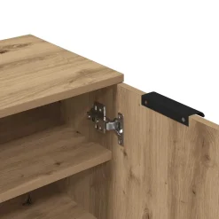 vidaXL Schoenenkast 29,5x35x100,5 cm bewerkt hout artisanaal eiken