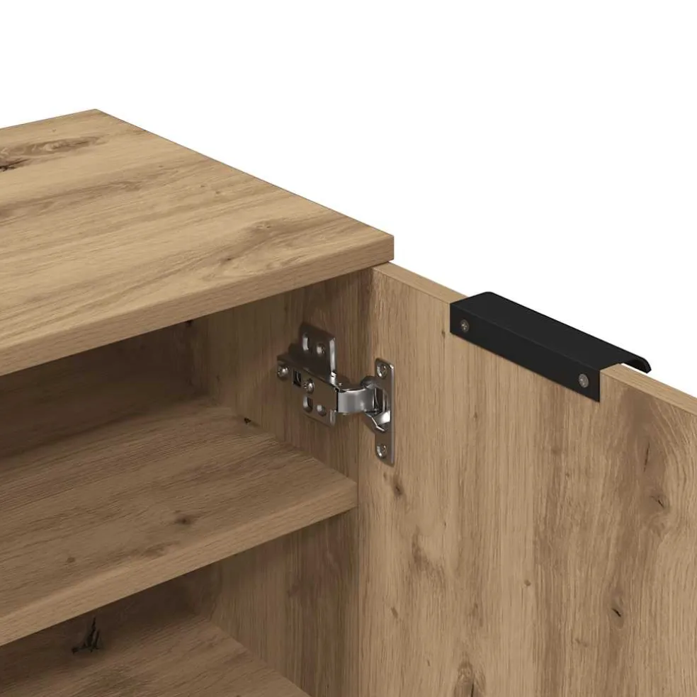 vidaXL Schoenenkast 29,5x35x100,5 cm bewerkt hout artisanaal eiken
