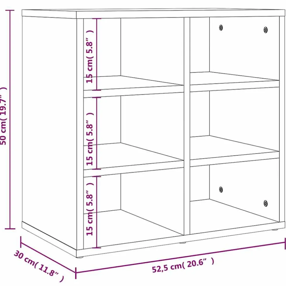 vidaXL Schoenenkast 52,5x30x50 cm grijs sonoma eikenkleurig