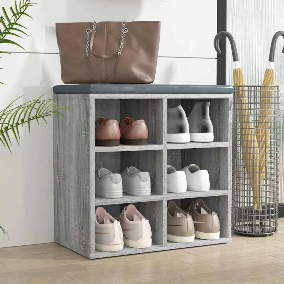 vidaXL Schoenenkast 52,5x30x50 cm grijs sonoma eikenkleurig