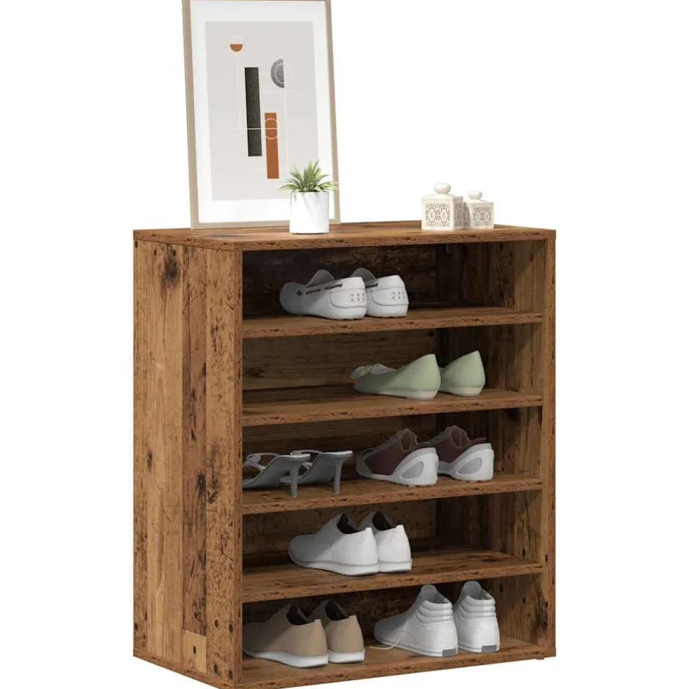 vidaXL Schoenenkast 60 x 35 x 70 cm Oud hout 20 kg per plank