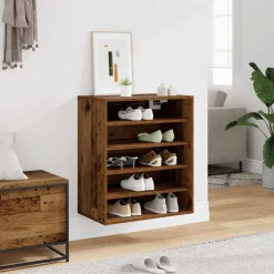 vidaXL Schoenenkast 60 x 35 x 70 cm Oud hout 20 kg per plank