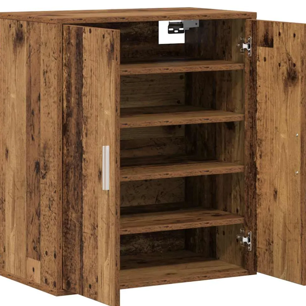 vidaXL Schoenenkast 60 x 35 x 70 cm Oud hout