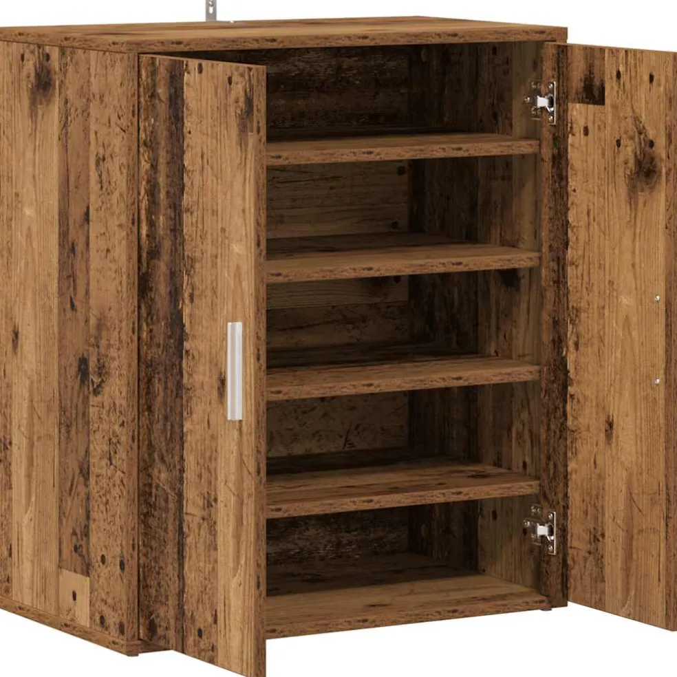 vidaXL Schoenenkast 60 x 35 x 70 cm Oud hout