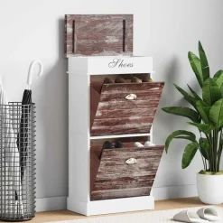 vidaXL Schoenenkast 50x28x98 cm paulowniahout bruin
