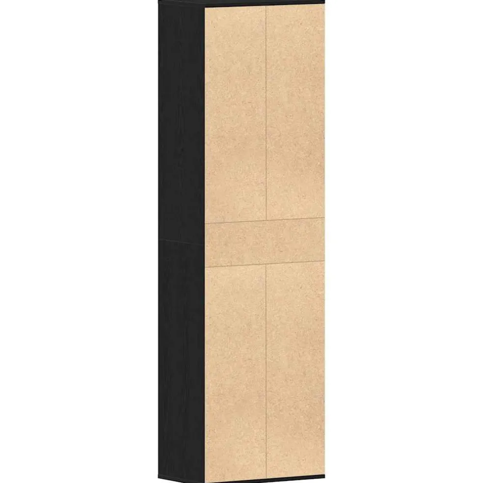 vidaXL Schoenenkast 54x34x183 cm spaanplaat zwart eikenkleurig