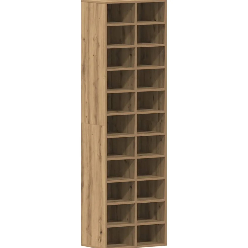 vidaXL Schoenenkast 54x34x183 cm spaanplaat ambachtelijk eikenkleurig
