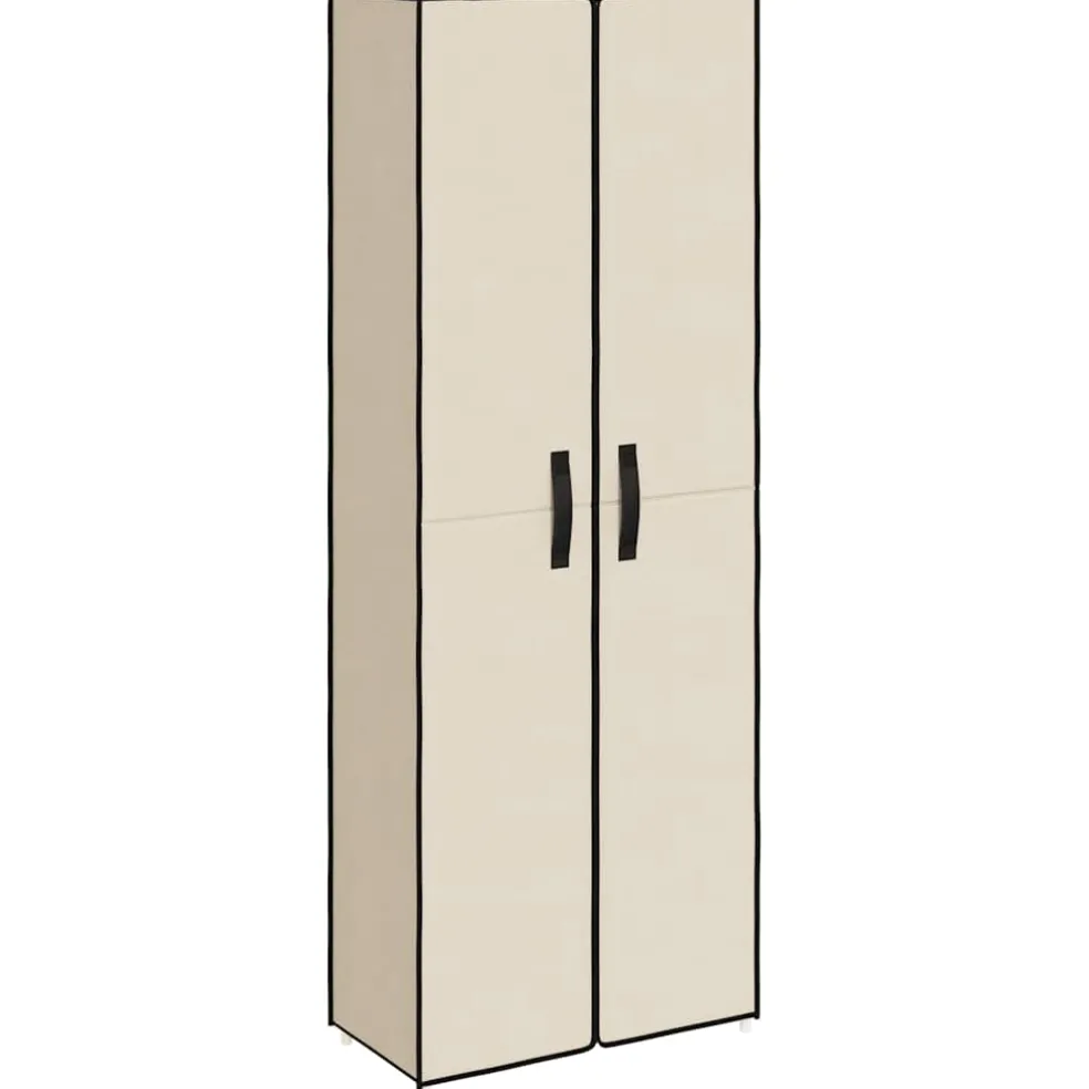 vidaXL Schoenenkast 60x30x166 cm stof crèmekleurig