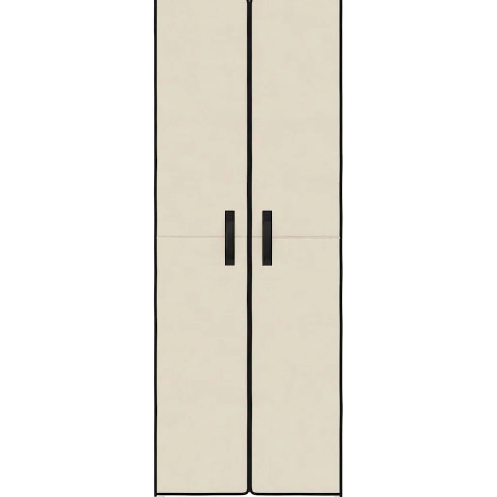 vidaXL Schoenenkast 60x30x166 cm stof crèmekleurig