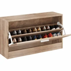 vidaXL Schoenenopbergbank 80x24x45 cm eikenkleurig