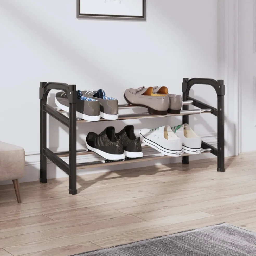 vidaXL Schoenenrek met 2 schappen verlengbaar 119x24x37 cm