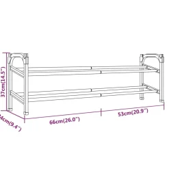 vidaXL Schoenenrek met 2 schappen verlengbaar 119x24x37 cm