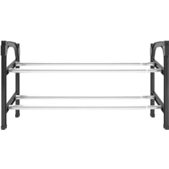 vidaXL Schoenenrek met 2 schappen verlengbaar 119x24x37 cm