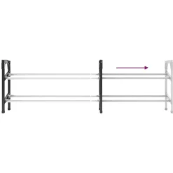 vidaXL Schoenenrek met 2 schappen verlengbaar 119x24x37 cm