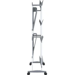 vidaXL Schoenenrek met wieltjes 89x27x120 cm zilverkleurig