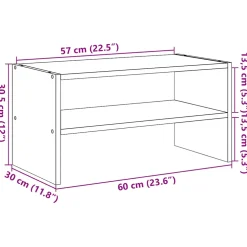 vidaXL Schoenenrek stapelbaar 60x30x30,5 cm zwart eikenkleurig
