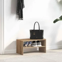 vidaXL Schoenenrek stapelbaar 60x30x30,5 cm artisanaal eikenkleurig