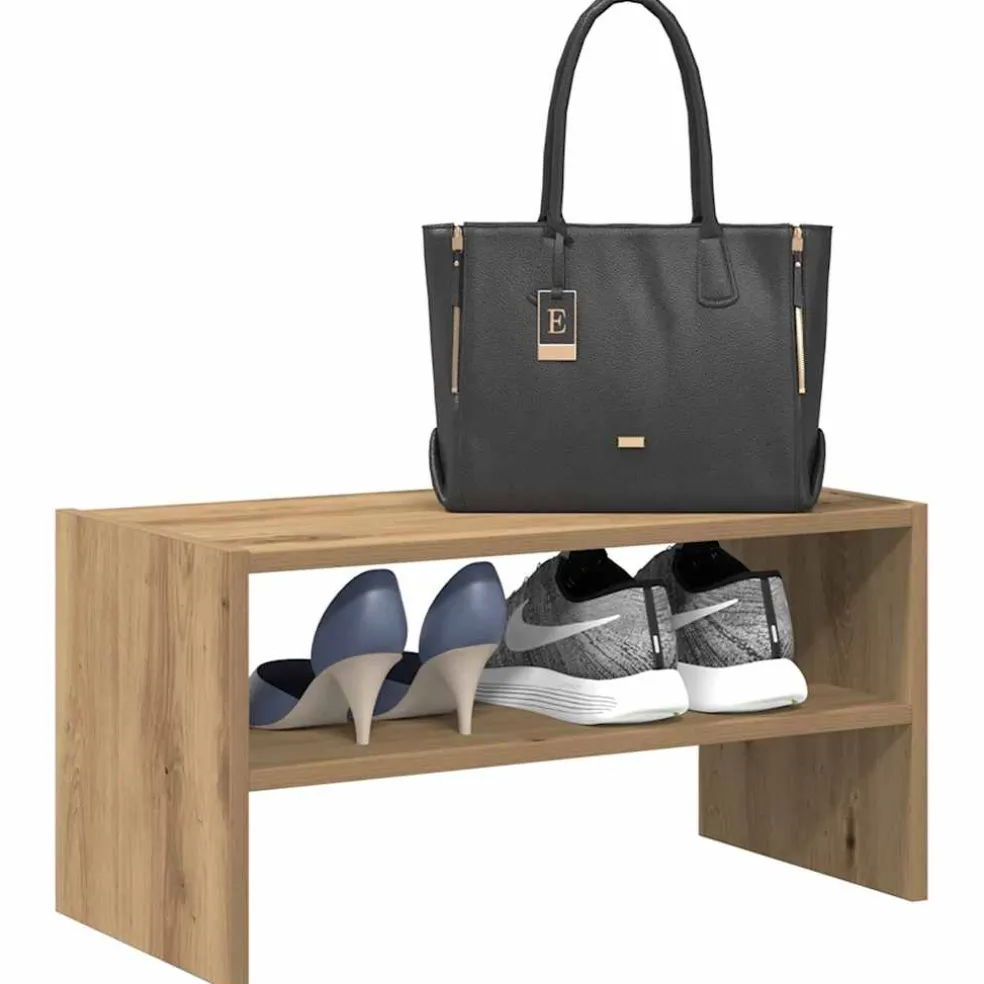 vidaXL Schoenenrek stapelbaar 60x30x30,5 cm artisanaal eikenkleurig