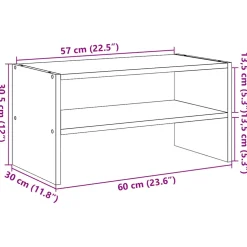 vidaXL Schoenenrek stapelbaar 60x30x30,5 cm artisanaal eikenkleurig