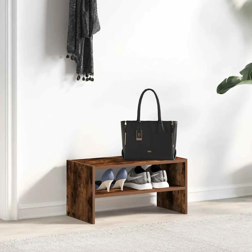 vidaXL Schoenenrek stapelbaar 60x30x30,5 cm gerookt eikenkleurig