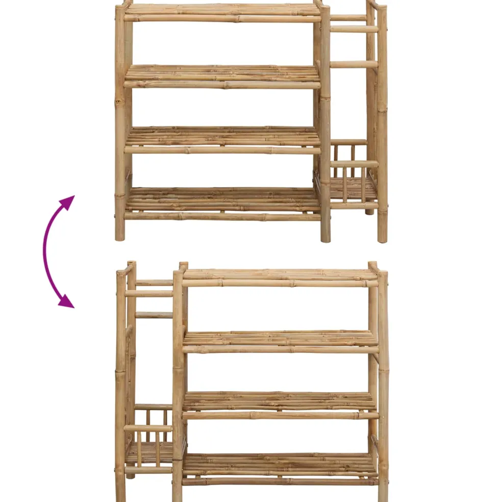 vidaXL Schoenenrek 88 x 27 x 80 cm Bamboe Naturel