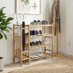 vidaXL Schoenenrek 88 x 27 x 80 cm Bamboe Naturel