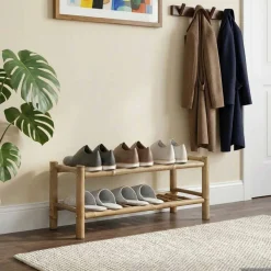 vidaXL Schoenenrek 68 x 28 x 30 cm Bamboe Naturel