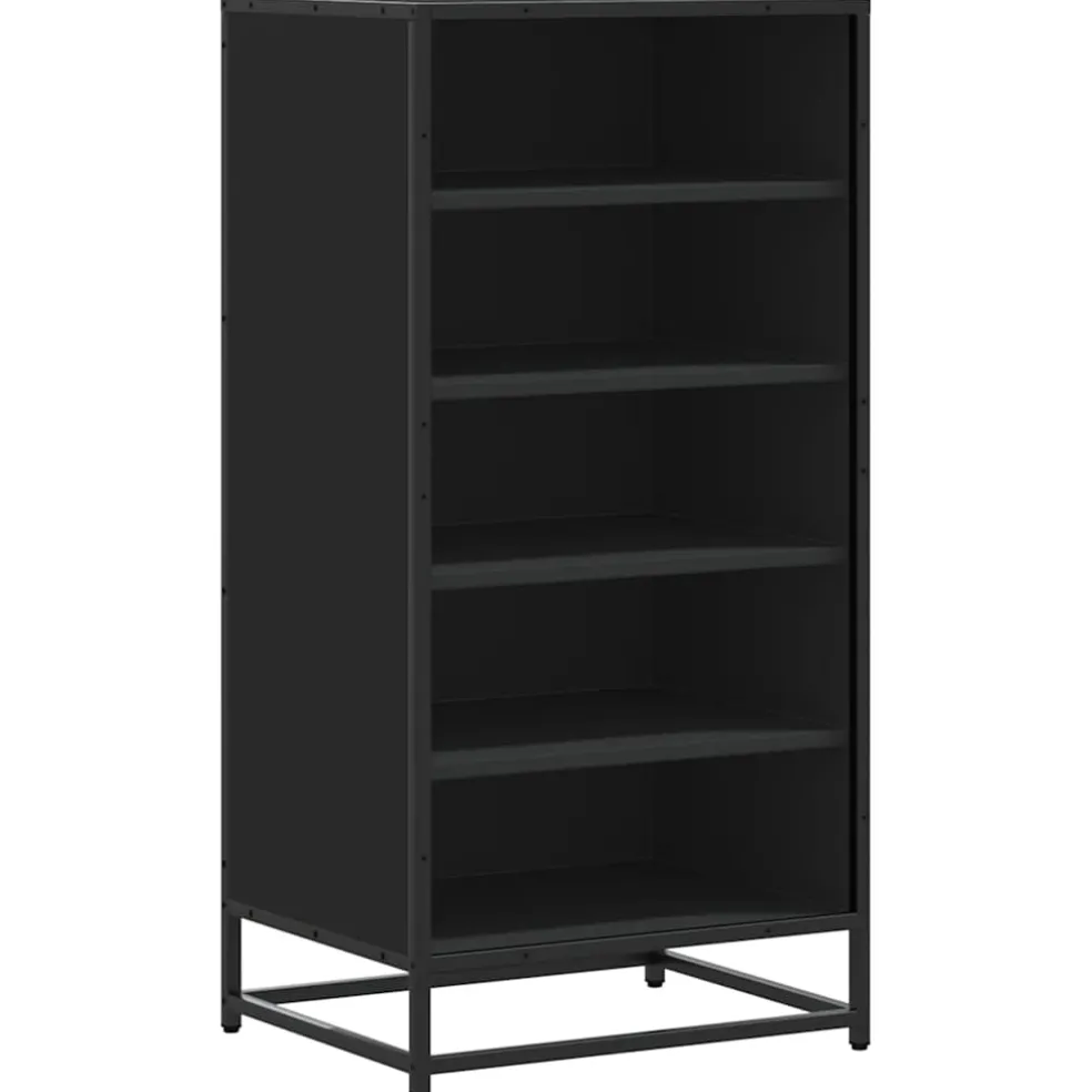 vidaXL Schoenenrek 48x38x97,5 cm bewerkt hout zwart