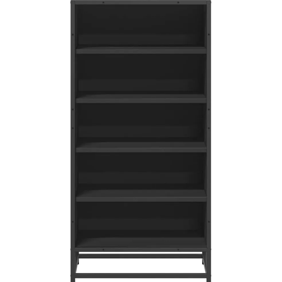 vidaXL Schoenenrek 48x38x97,5 cm bewerkt hout zwart