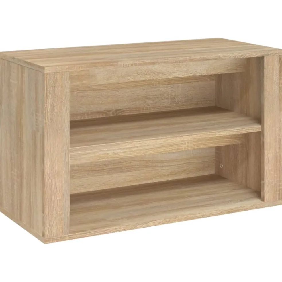 vidaXL Schoenenrek 75x35x45 cm bewerkt hout sonoma eikenkleurig