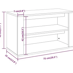 vidaXL Schoenenrek 75x35x45 cm bewerkt hout sonoma eikenkleurig