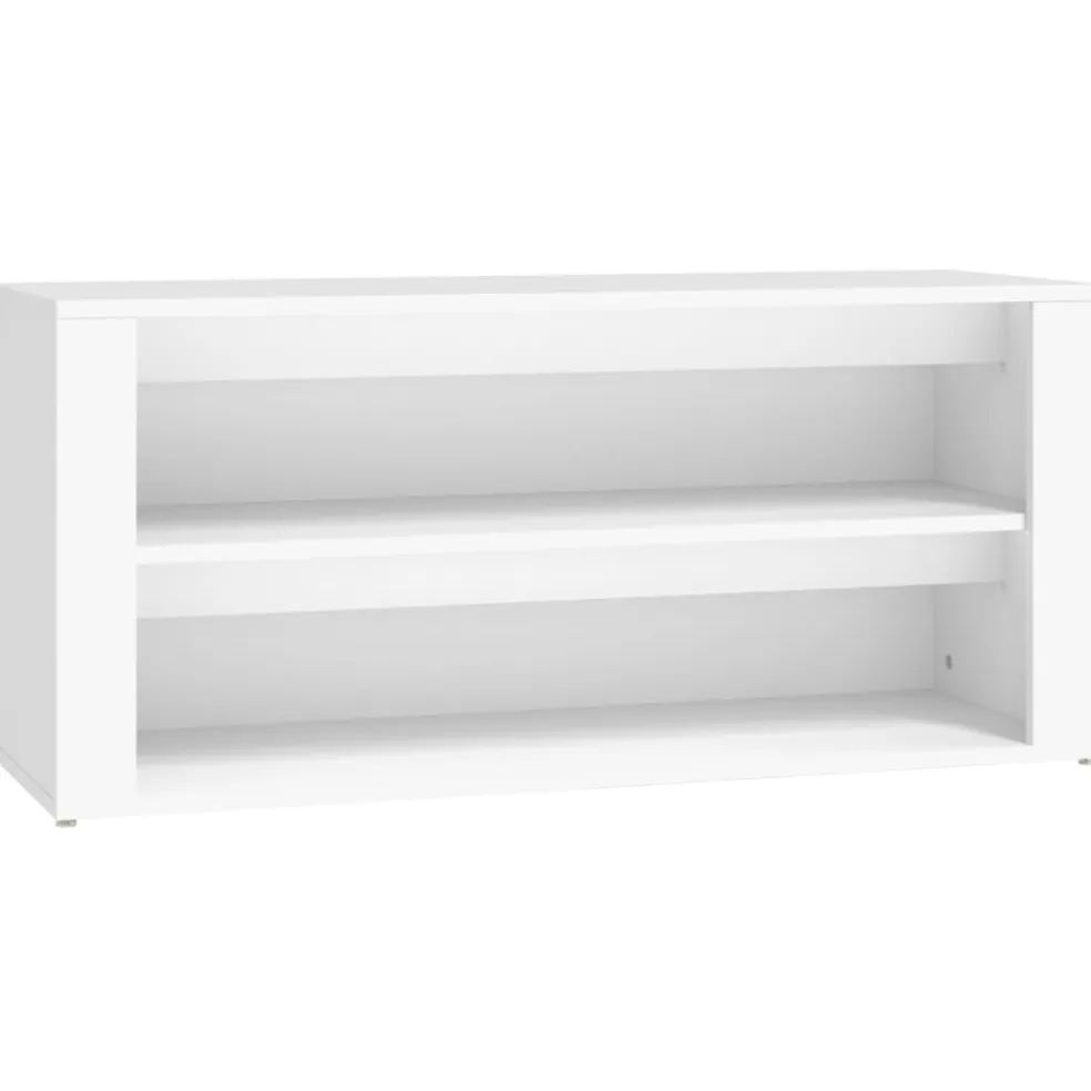 vidaXL Schoenenrek 100x35x45 cm bewerkt hout wit