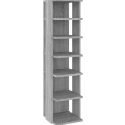 vidaXL Schoenenrek 27,5x27x102 cm bewerkt hout grijs sonoma