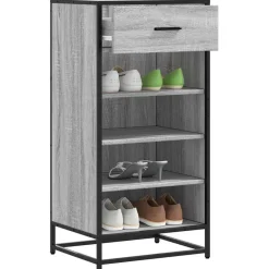 vidaXL Schoenenrek 48x38x97,5 cm bewerkt hout grijs sonoma eikenkleur