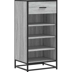 vidaXL Schoenenrek 48x38x97,5 cm bewerkt hout grijs sonoma eikenkleur