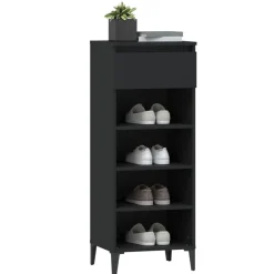 vidaXL Schoenenrek 40x36x105 cm bewerkt hout zwart