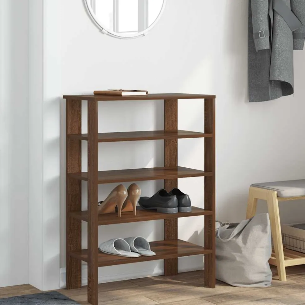 vidaXL Schoenenrek 61x32x87,5 cm bewerkt hout bruin eikenkleurig