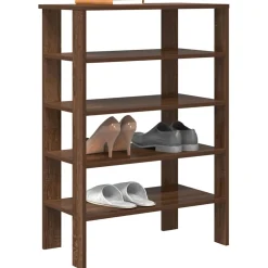 vidaXL Schoenenrek 61x32x87,5 cm bewerkt hout bruin eikenkleurig