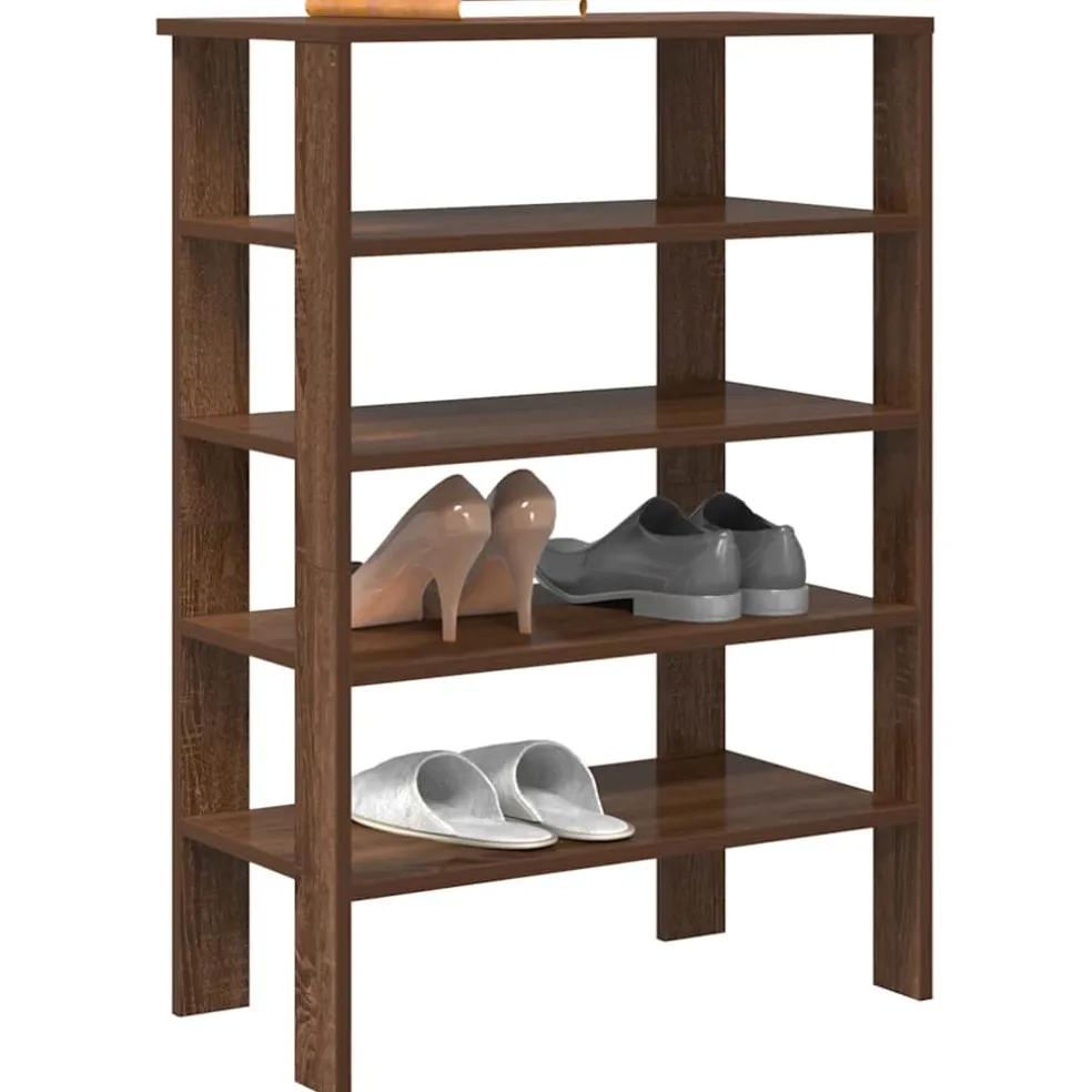 vidaXL Schoenenrek 61x32x87,5 cm bewerkt hout bruin eikenkleurig