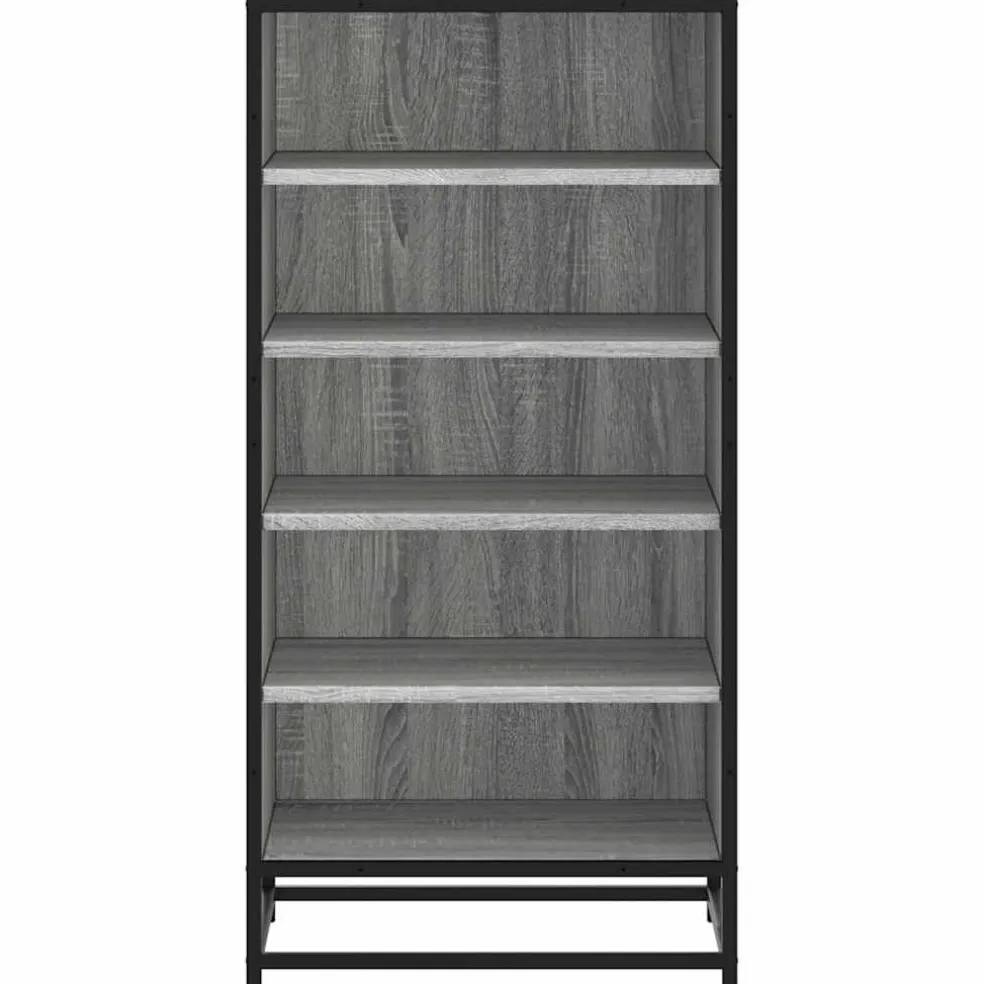 vidaXL Schoenenrek 48x38x97,5 cm bewerkt hout grijs sonoma eikenkleur