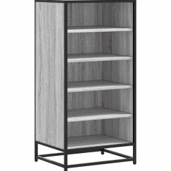 vidaXL Schoenenrek 48x38x97,5 cm bewerkt hout grijs sonoma eikenkleur