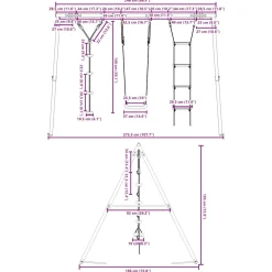 vidaXL Schommelset met schommel, ladder en klimtouw met schijven