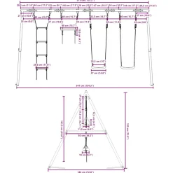 vidaXL Schommelset met schommels, trapeze en ladder